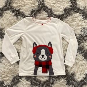 Girls holiday fleece long sleeve shirt